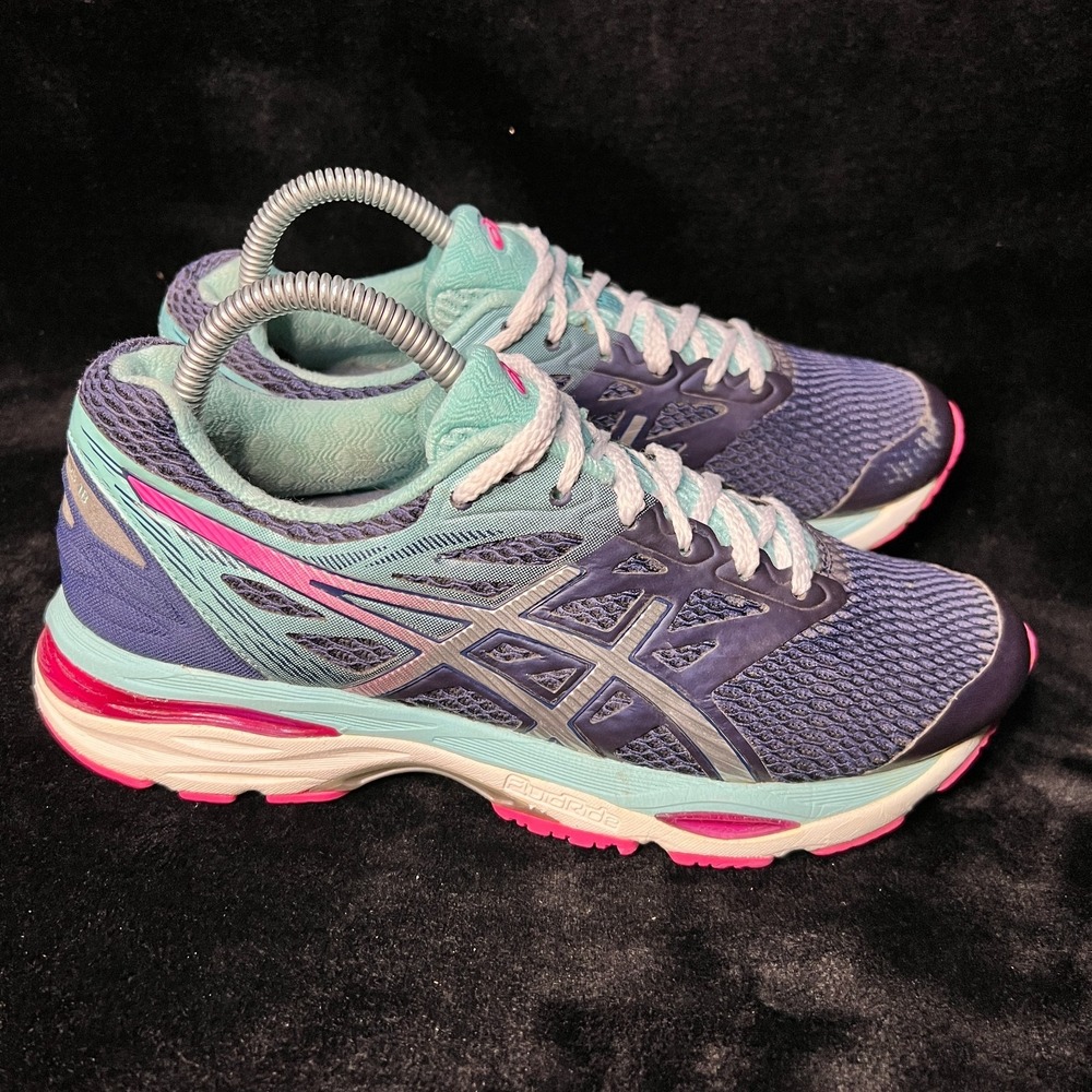 Asics Gel-Cumulus 18 T6C8N Womens 8 Athletic Running Shoes Blue Lace Up Sneakers - Picture 4 of 7